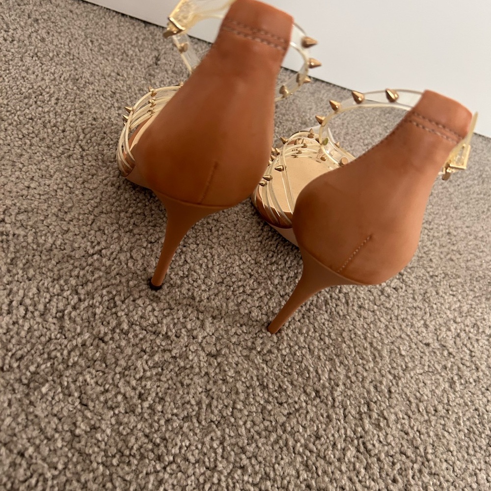 Jessica Simpson Nude and Clear Studded Heels - Picture 4 of 5